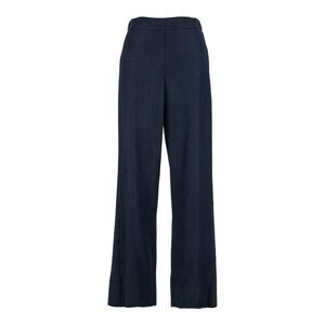 Plain Women Blue Pants With Semi-Elasticated Waist In Tech Fabric Woman
